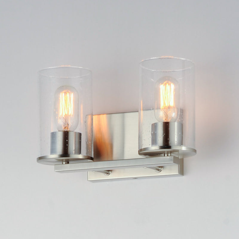 Maxim 11842CDSN Two Light Bath Vanity, Satin Nickel