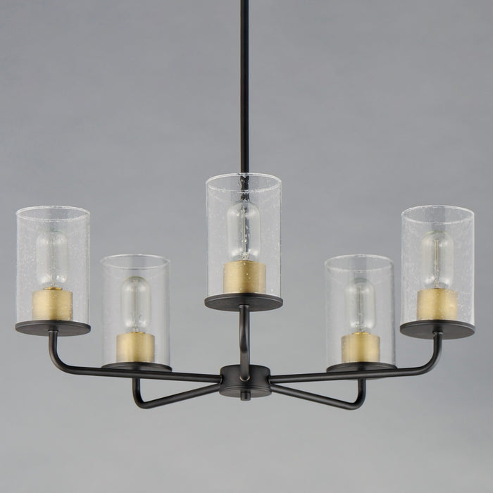 Maxim 11846CDABBK Five Light Chandelier, Antique Brass / Black
