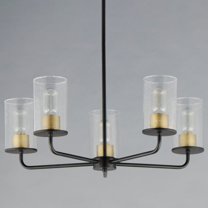 Maxim 11846CDABBK Five Light Chandelier, Antique Brass / Black