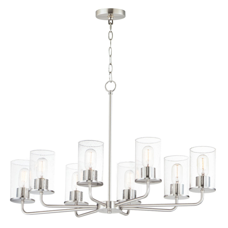 Maxim 11848CDSN Eight Light Chandelier, Satin Nickel