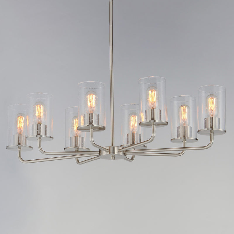 Maxim 11848CDSN Eight Light Chandelier, Satin Nickel