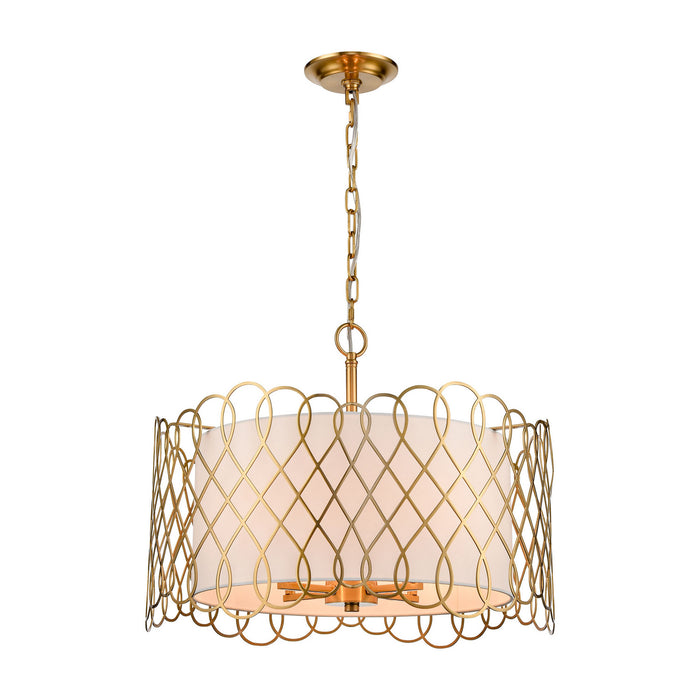 ELK Home H018-7251 Four Light Pendant, Satin Brass