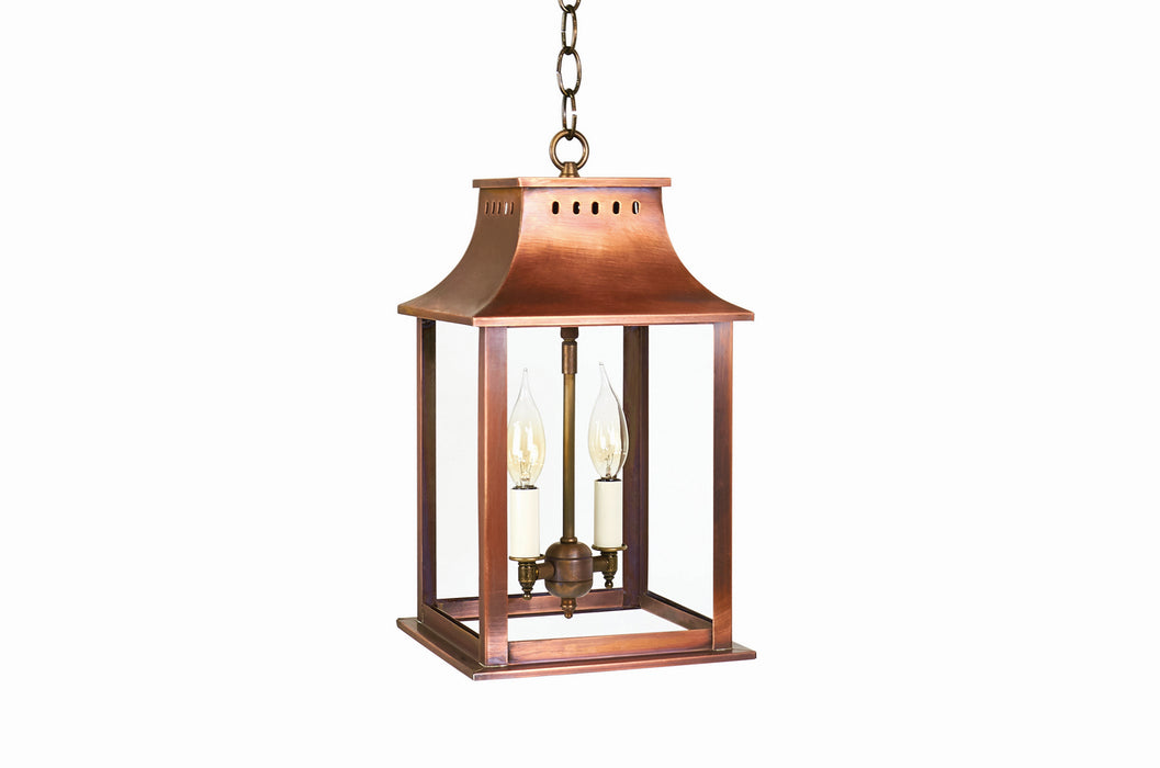 Northeast Lantern 11312-AC-LT2-CLR Two Light Hanging Lantern, Antique Copper