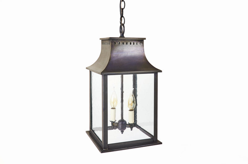 Northeast Lantern 11322-DB-LT2-CSG Two Light Hanging Lantern, Dark Brass