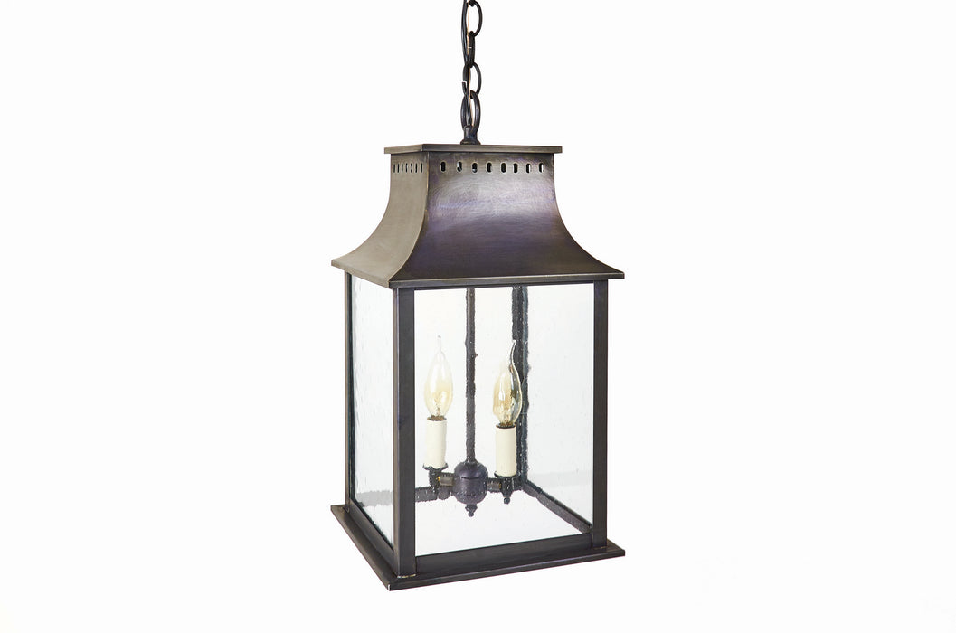 Northeast Lantern 11322-DB-LT2-CSG Two Light Hanging Lantern, Dark Brass