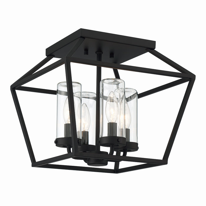 Eurofase 41956-014 Four Light Outdoor Flushmount, Satin Black