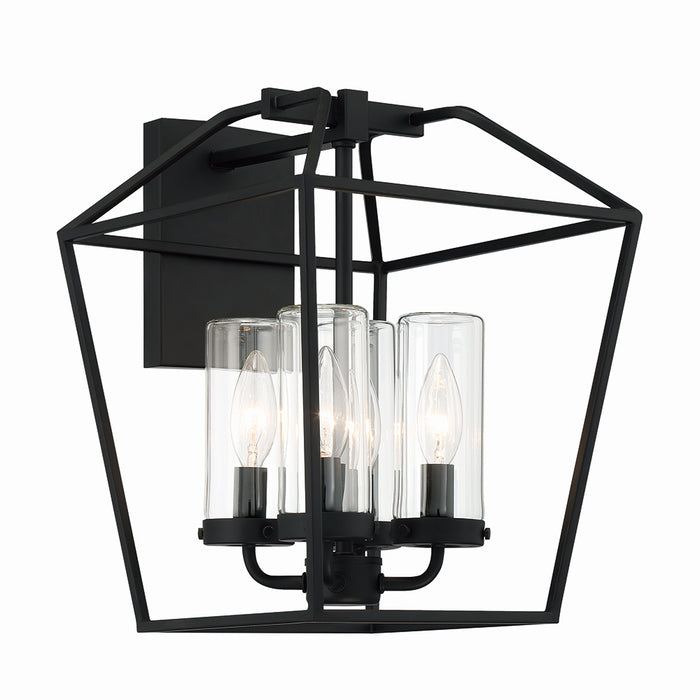 Eurofase 41958-018 Four Light Outdoor Wall Sconce, Satin Black