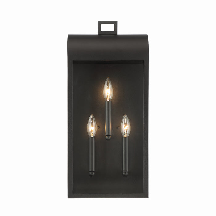 Eurofase 41968-017 Three Light Outdoor Wall Sconce, Satin Black