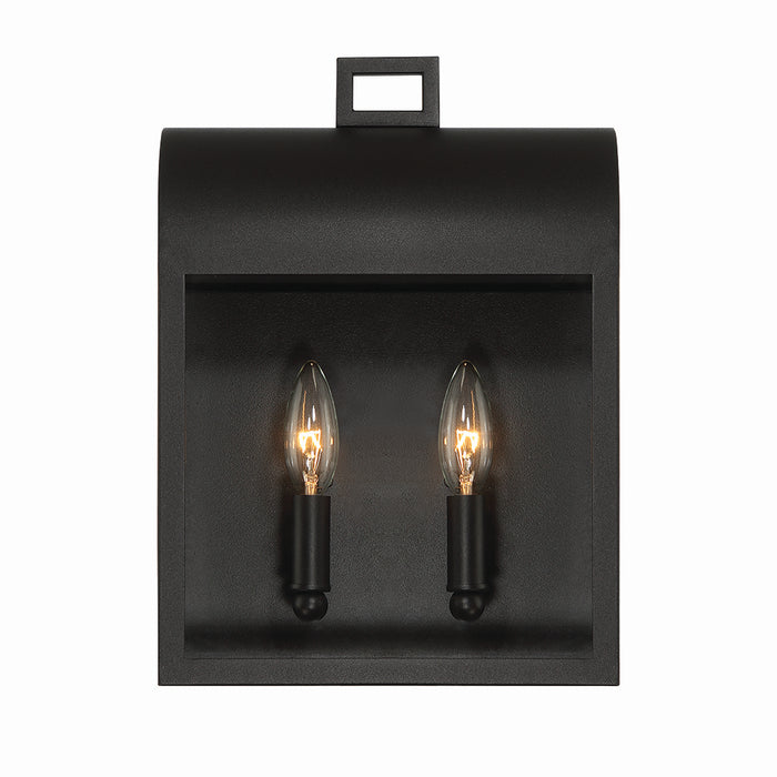 Eurofase 41969-014 Two Light Outdoor Wall Sconce, Satin Black