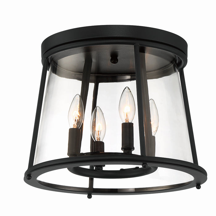 Eurofase 42724-018 Four Light Outdoor Flushmount, Satin Black