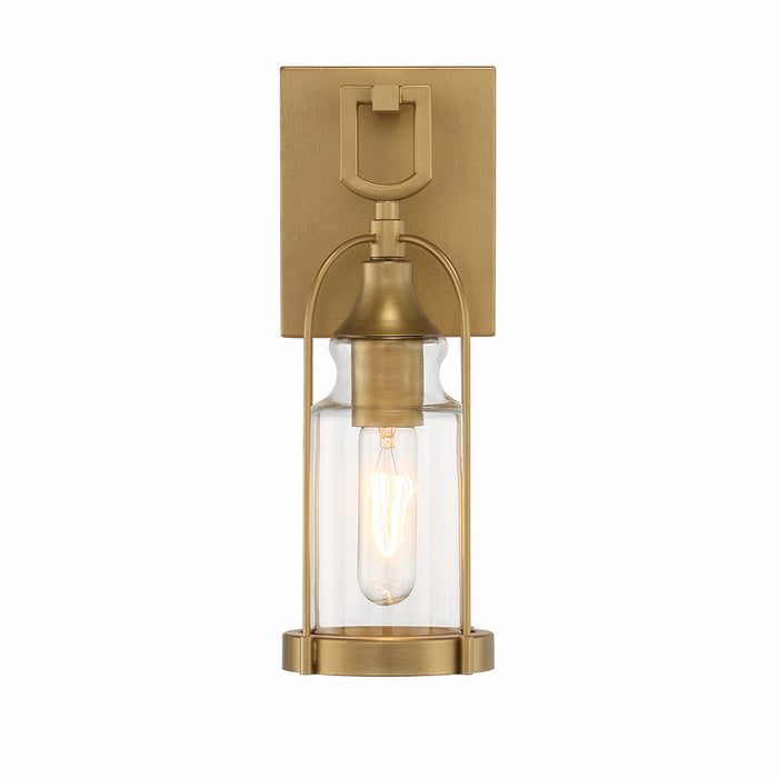 Eurofase 42725-026 One Light Outdoor Wall Sconce, Aged gold