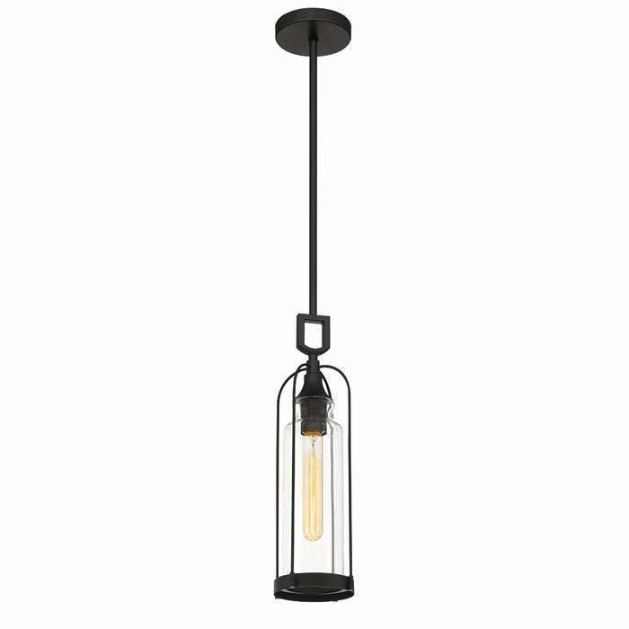 Eurofase 42727-019 One Light Outdoor Pendant, Satin Black