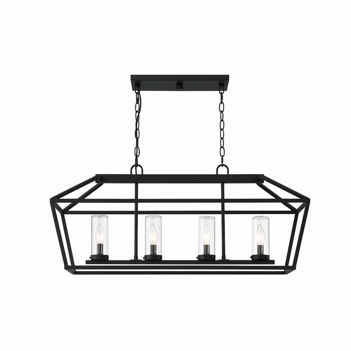 Eurofase 42740-018 Four Light Outdoor Chandelier, Satin Black
