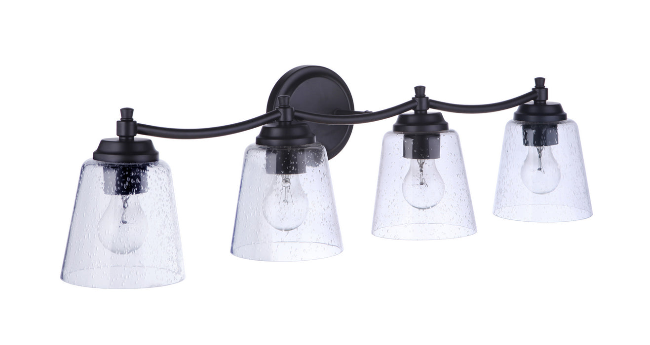 Craftmade 50204-FB Four Light Vanity, Flat Black