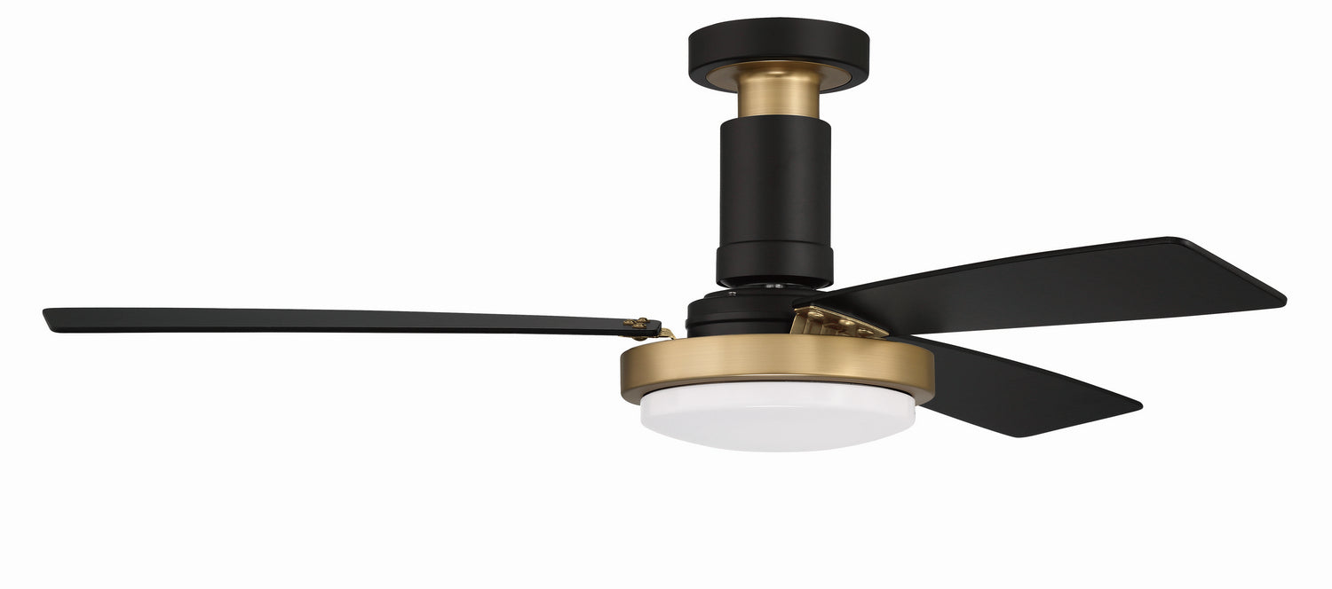 Craftmade MNG52FBSB3 52"Ceiling Fan, Flat Black/Satin Brass