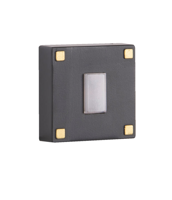 Craftmade PB5015-FBSB Surface Mount Lighted Push Button, Flat Black/Satin Brass