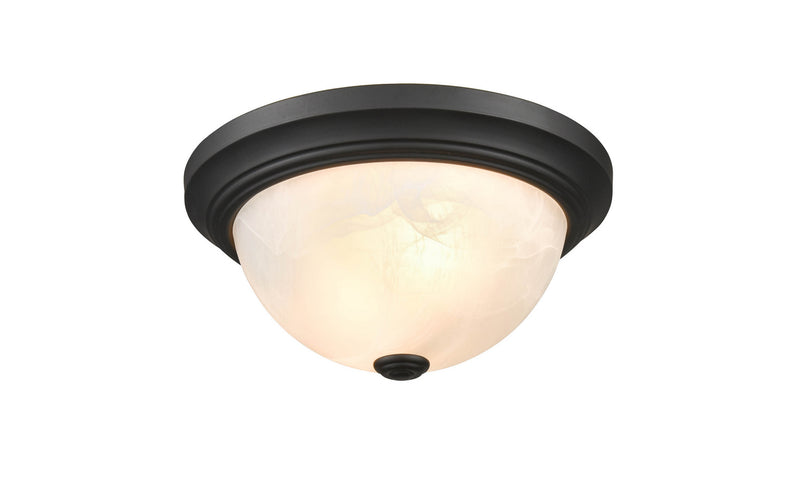 Millennium 4601-MB Two Light Flushmount, Matte Black