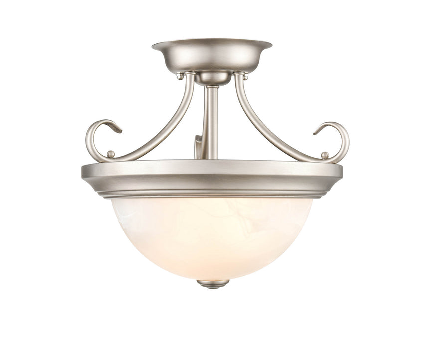 Millennium 4771-SN Two Light Semi-Flush Mount, Satin Nickel