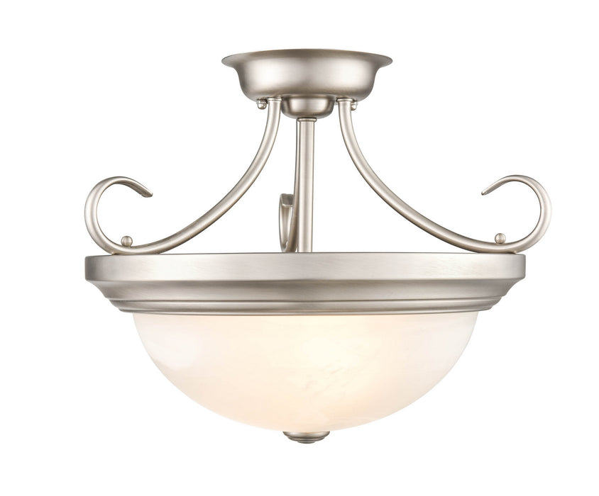 Millennium 4773-SN Two Light Semi-Flush Mount, Satin Nickel