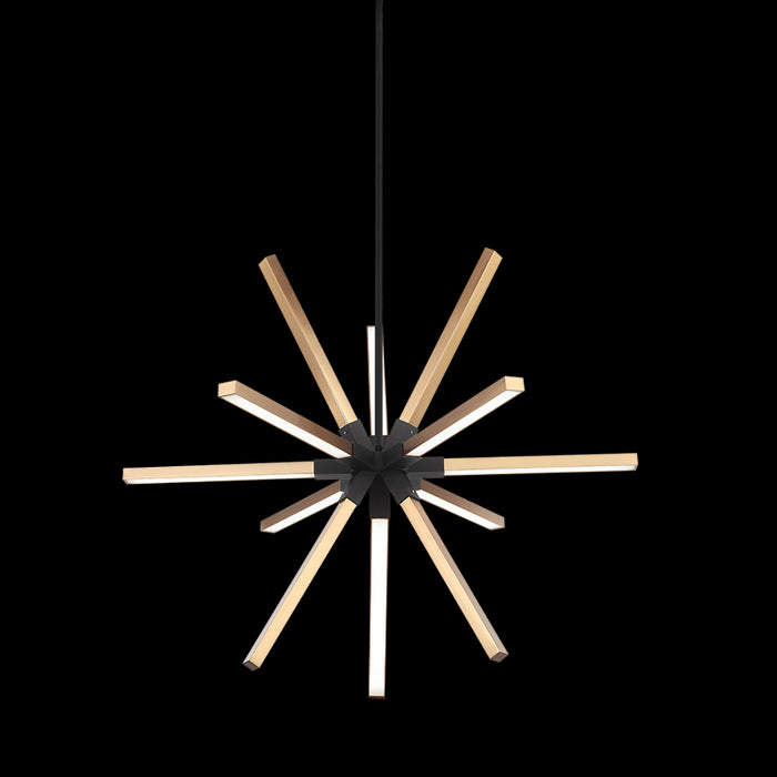 Matteo Lighting C66812MBAG LED Pendant, Matte Black / Aged Gold Brass