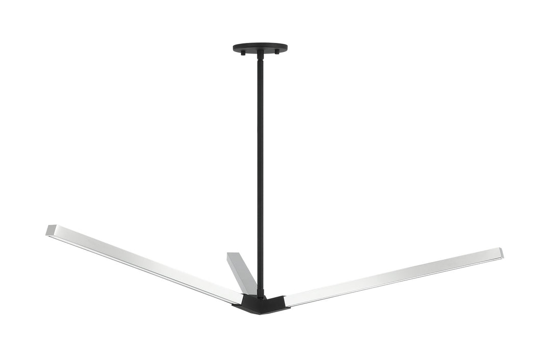 Matteo Lighting C66812MBCH LED Pendant, Matte Black / Chrome