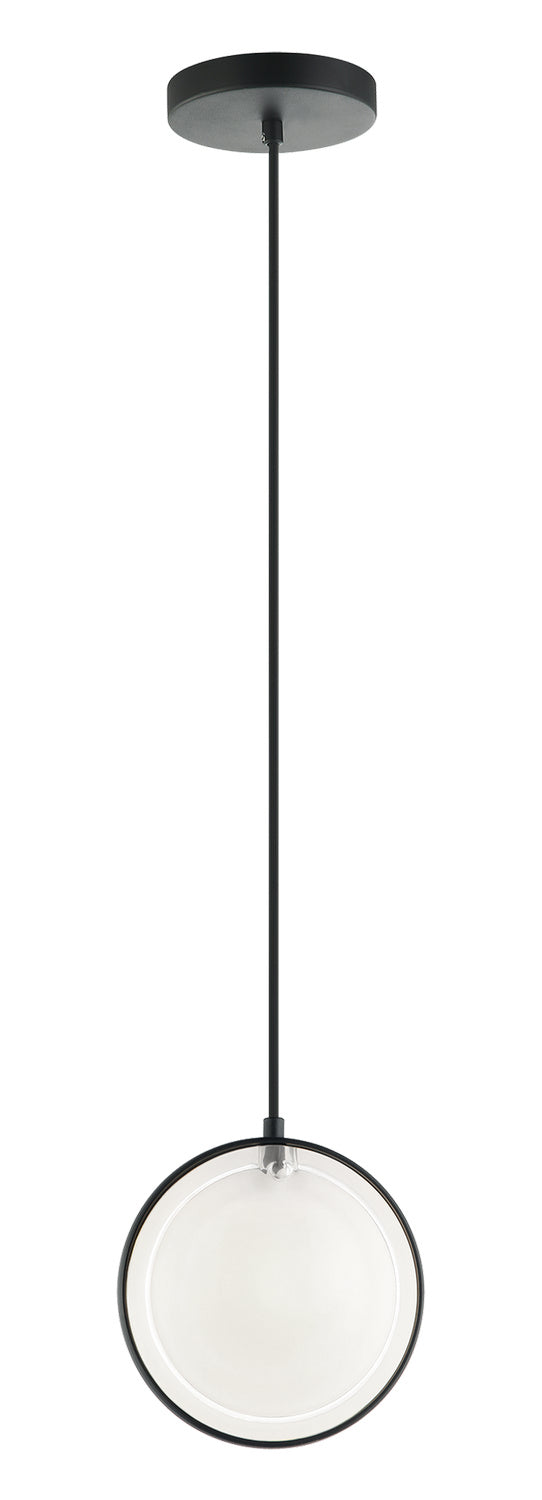 Matteo Lighting C71501MB One Light Pendant, Matte Black