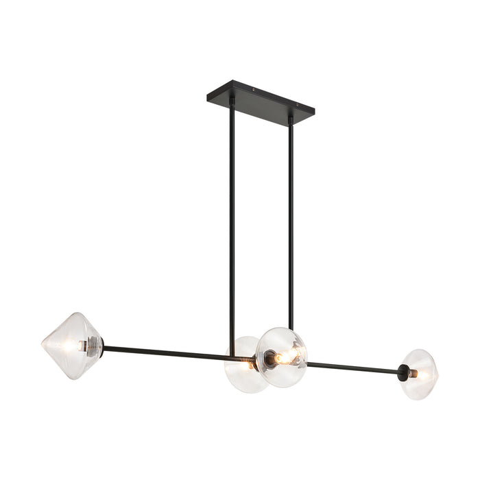 Matteo Lighting C81744BKCL Four Light Pendant, Black