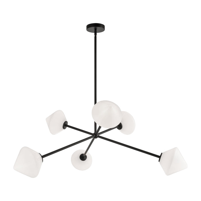 Matteo Lighting C81746BKOP Six Light Chandelier, Black