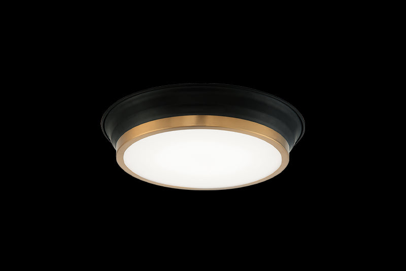 Matteo Lighting M11201BKAG LED Ceiling Mount, Black / Aged Gold Brass