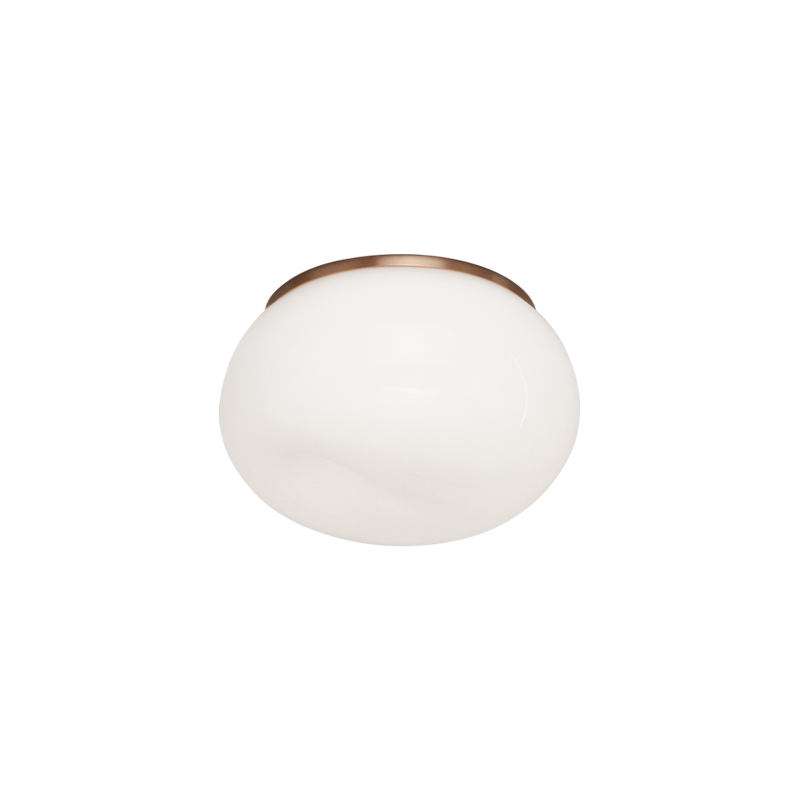 Matteo Lighting M14001AGOP One Light Flush Mount, Aged Gold Brass