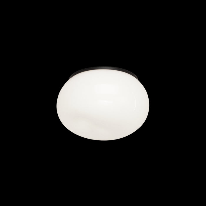 Matteo Lighting M14001BKOP One Light Flush Mount, Black