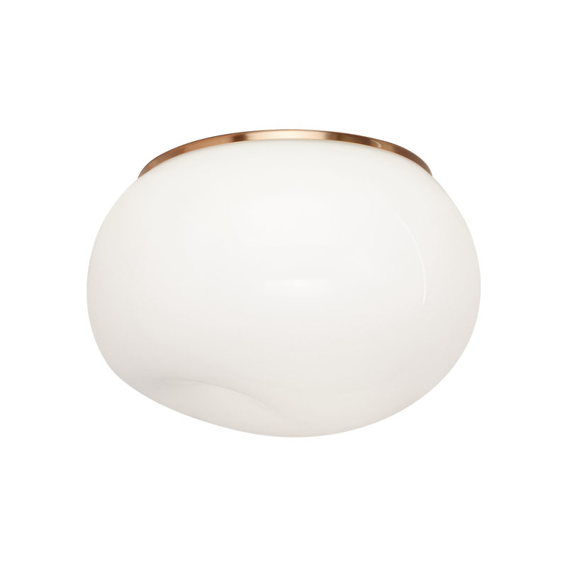 Matteo Lighting M14021AGOP One Light Flush Mount, Aged Gold Brass