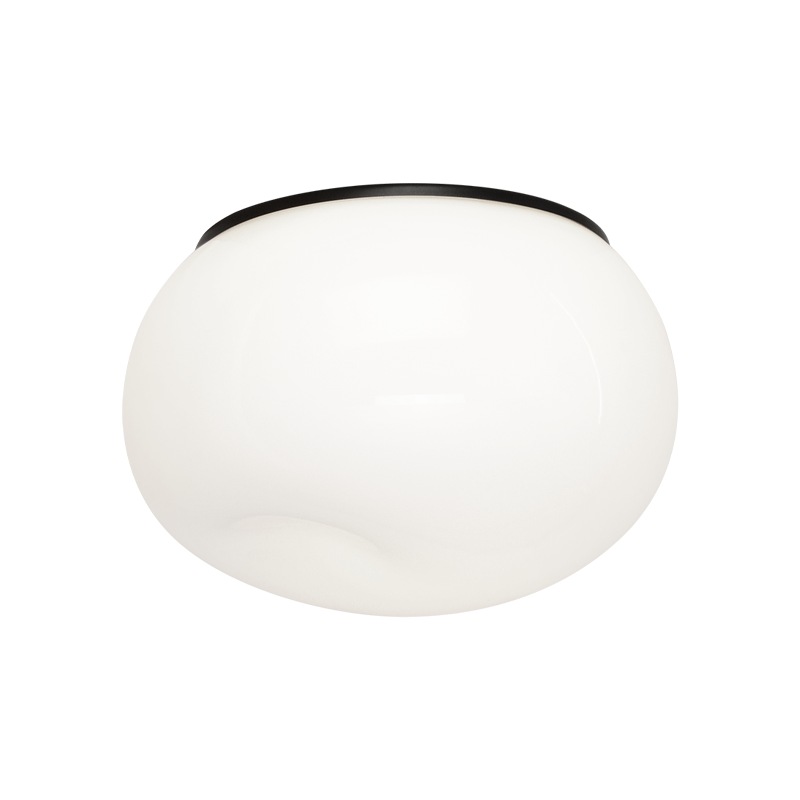 Matteo Lighting M14021BKOP One Light Flush Mount, Black