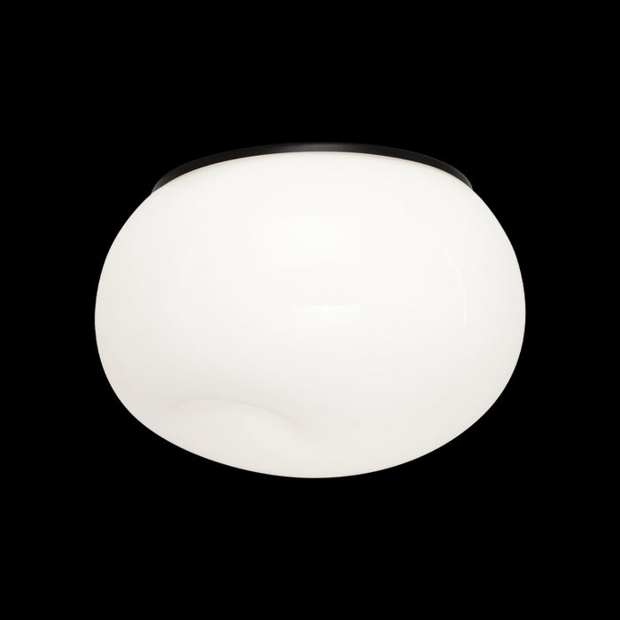 Matteo Lighting M14021BKOP One Light Flush Mount, Black