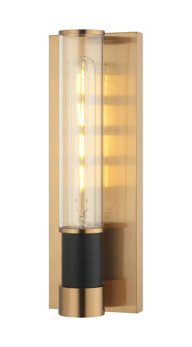 Matteo Lighting W61201MBAG One Light Wall Sconce, Matte Black / Aged Gold Brass