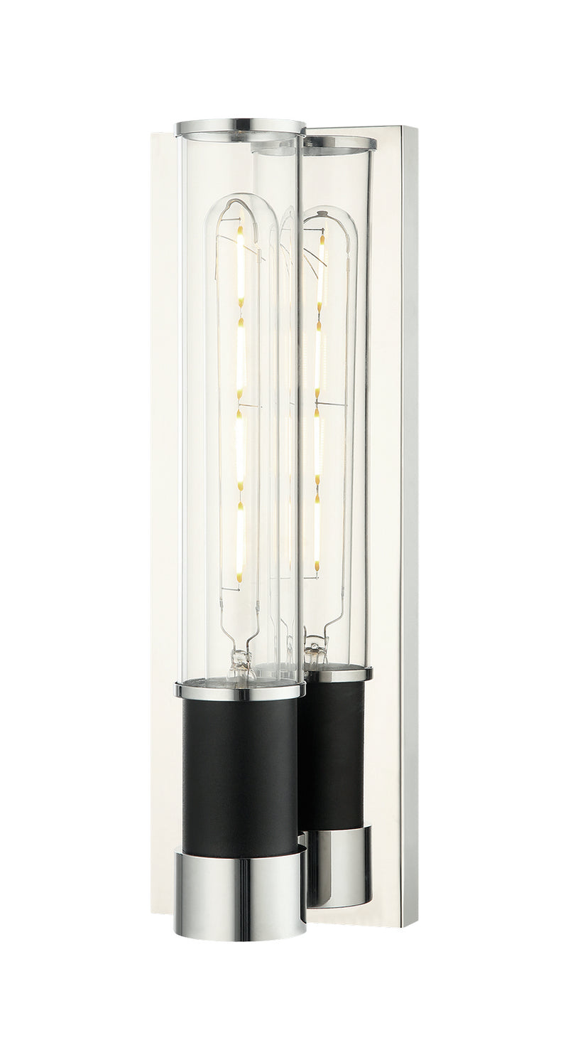 Matteo Lighting W61201MBCH One Light Wall Sconce, Matte Black / Chrome
