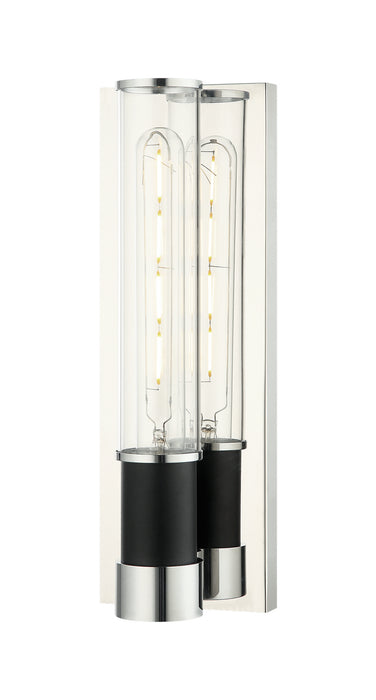 Matteo Lighting W61201MBCH One Light Wall Sconce, Matte Black / Chrome