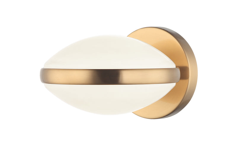 Matteo Lighting W71501AG One Light Wall Sconce, Aged Gold Brass