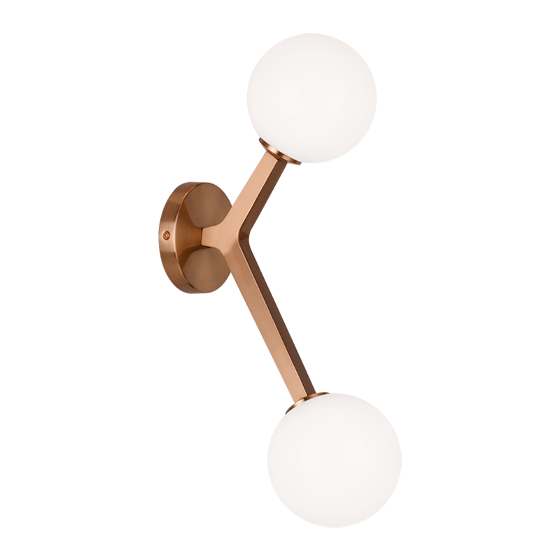 Matteo Lighting W81502AGOP Two Light Wall Sconce, Aged Gold Brass