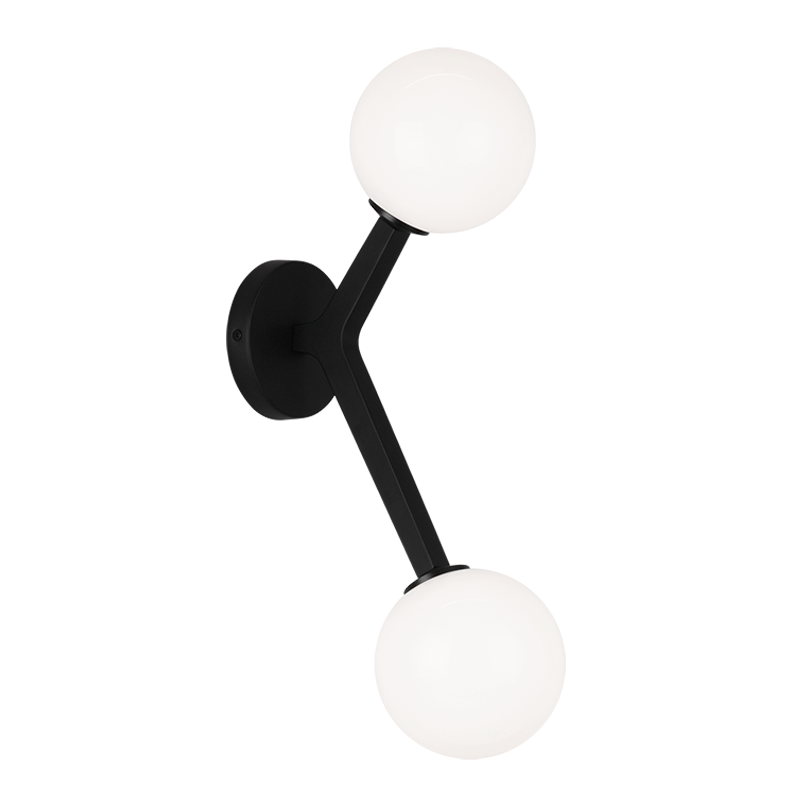 Matteo Lighting W81502BKOP Two Light Wall Sconce, Black