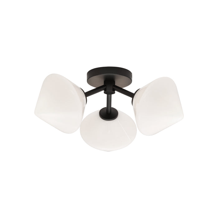 Matteo Lighting X81743BKOP Three Light Ceiling Mount, Black