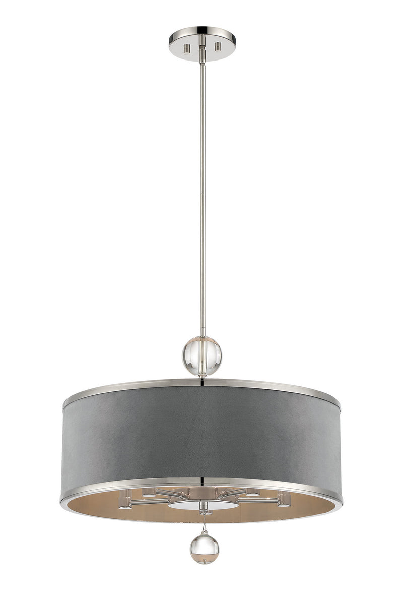 Metropolitan N7325-613 Five Light Pendant/Semi Flush Mount, Polished Nickel