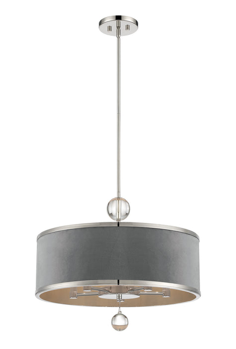Metropolitan N7325-613 Five Light Pendant/Semi Flush Mount, Polished Nickel
