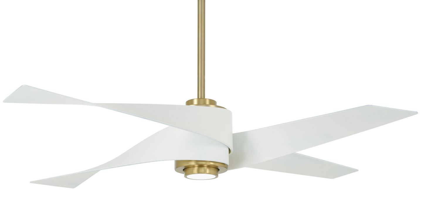 Minka Aire F903L-SBR/WHF 64" Ceiling Fan, Soft Brass