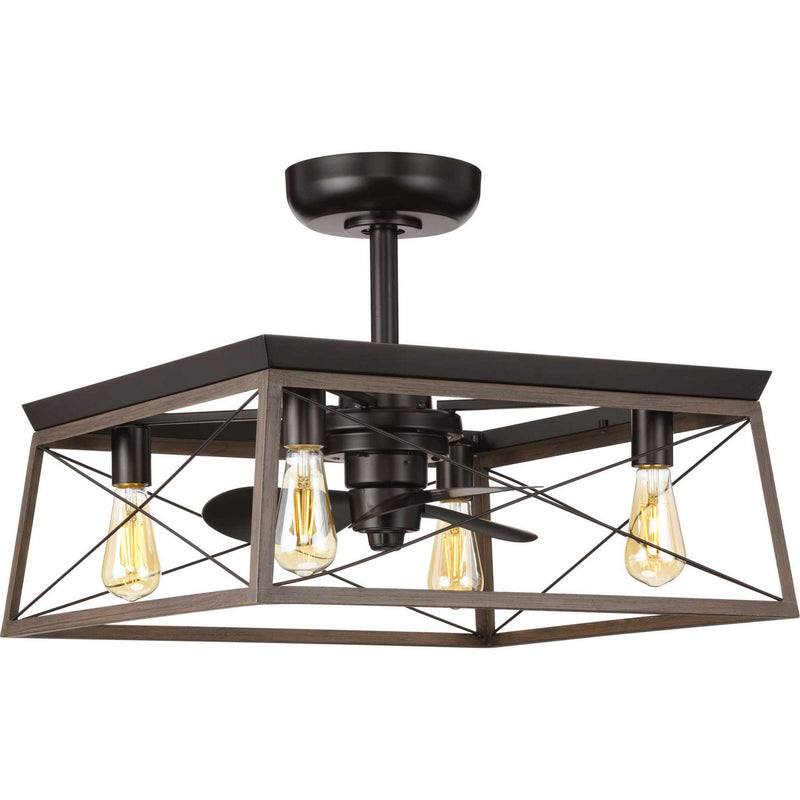 Progress Lighting P250067-020-WB 22" Ceiling Fan, Antique Bronze