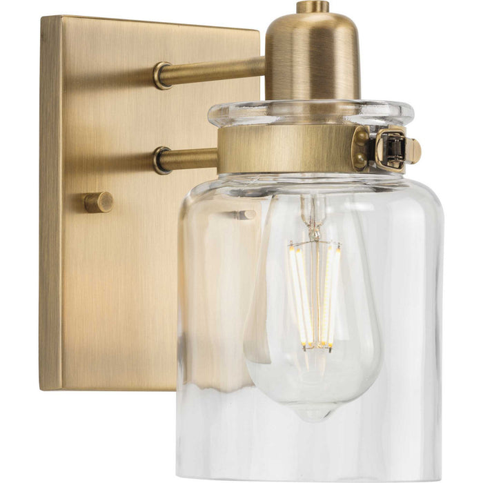 Progress Lighting P300045-163 One Light Bath Bracket, Vintage Brass