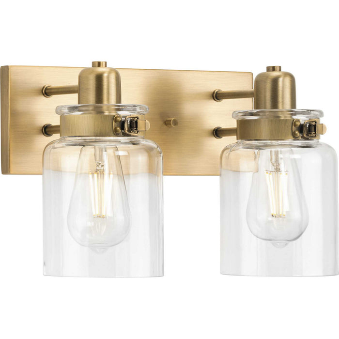 Progress Lighting P300046-163 Two Light Bath Bracket, Vintage Brass