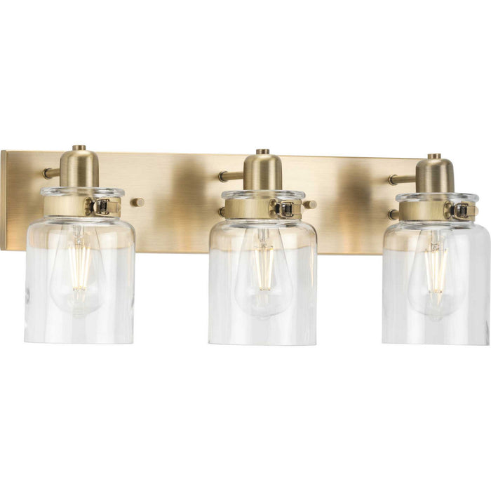 Progress Lighting P300047-163 Three Light Bath Bracket, Vintage Brass
