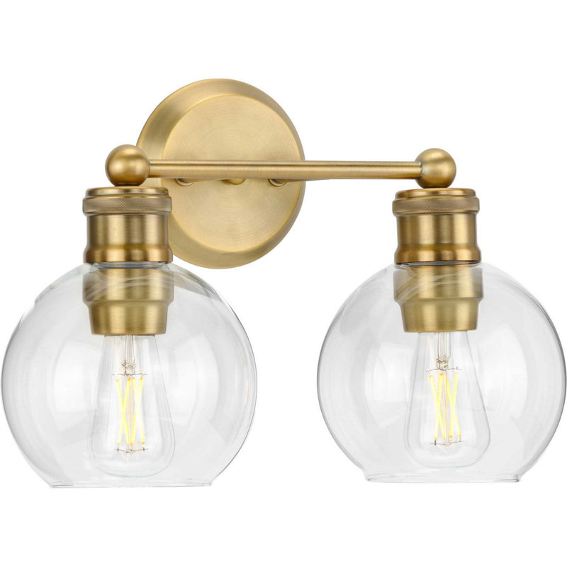 Progress Lighting P300050-163 Two Light Bath Bracket, Vintage Brass