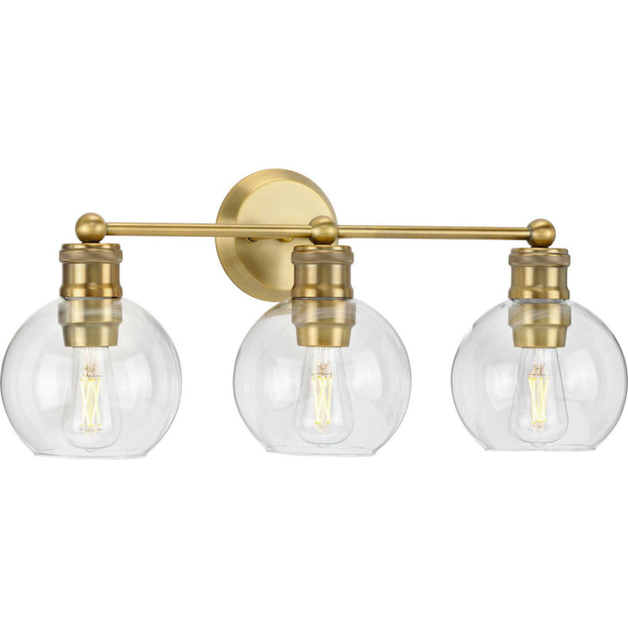 Progress Lighting P300051-163 Three Light Bath Bracket, Vintage Brass